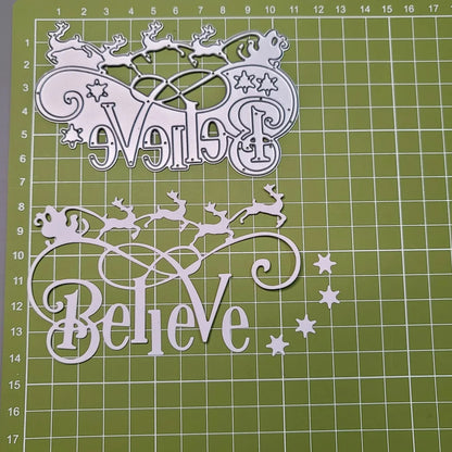 Printable Heaven Large Cutting Die - Believe (1pc) (W148)