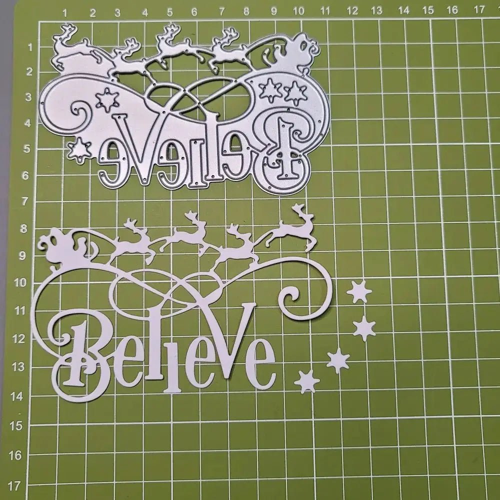 Printable Heaven Large Cutting Die - Believe (1pc) (W148) - Printable Heaven