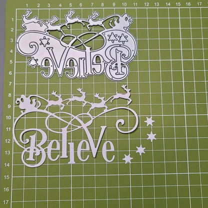 Printable Heaven Large Cutting Die - Believe (1pc) (W148) - Printable Heaven