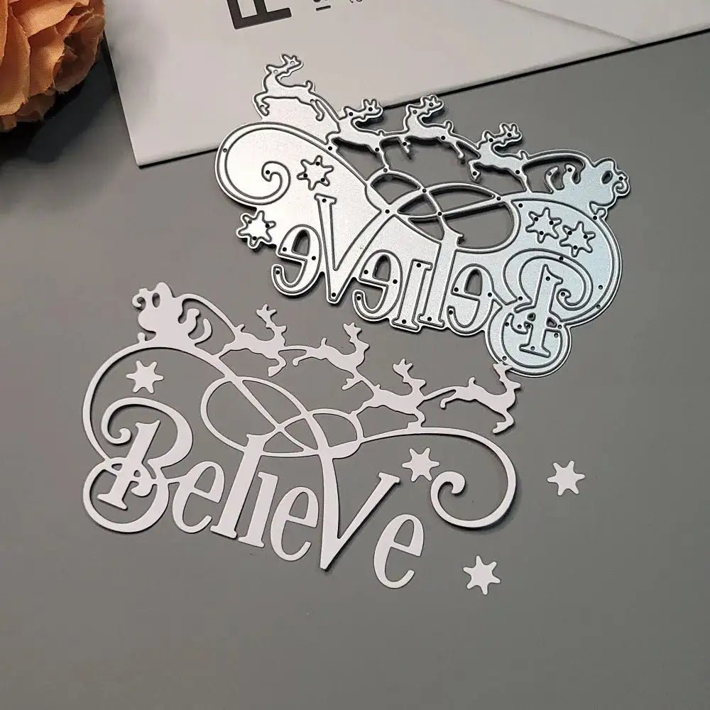 Printable Heaven Large Cutting Die - Believe (1pc) (W148) - Printable Heaven