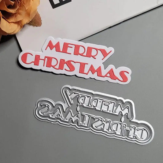 Printable Heaven Large Cutting Die - Merry Christmas (2pcs) (W084-S) - Printable Heaven