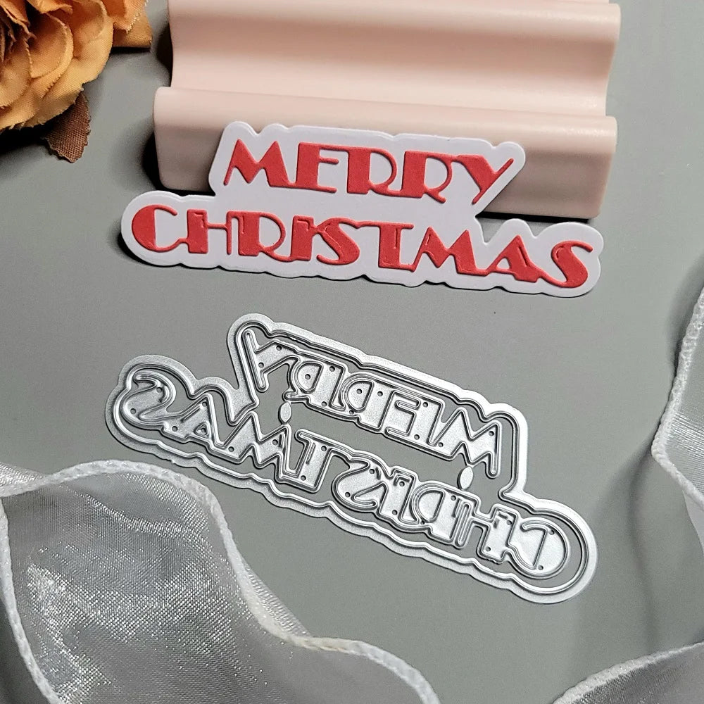 Printable Heaven Large Cutting Die -  Merry Christmas (2pcs) (W084-S)