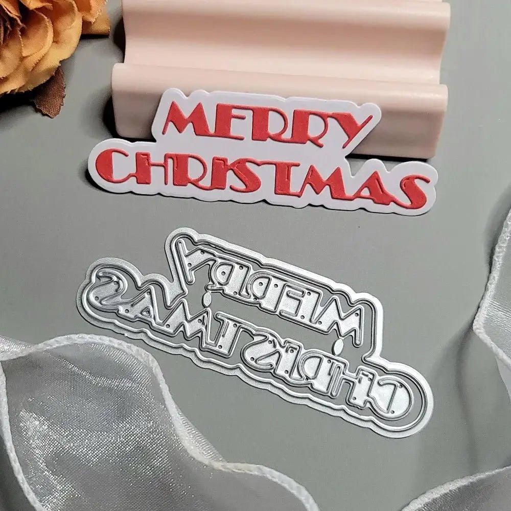 Printable Heaven Large Cutting Die - Merry Christmas (2pcs) (W084-S) - Printable Heaven