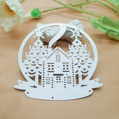 Printable Heaven Large Cutting Die - Merry Christmas House and Tree (1pc) (P060-2)