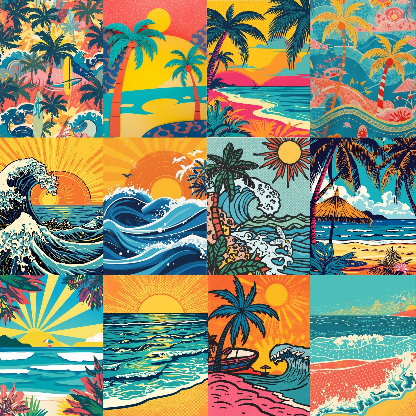 Download - Cartoon Summer (12 Designs) - Printable Heaven