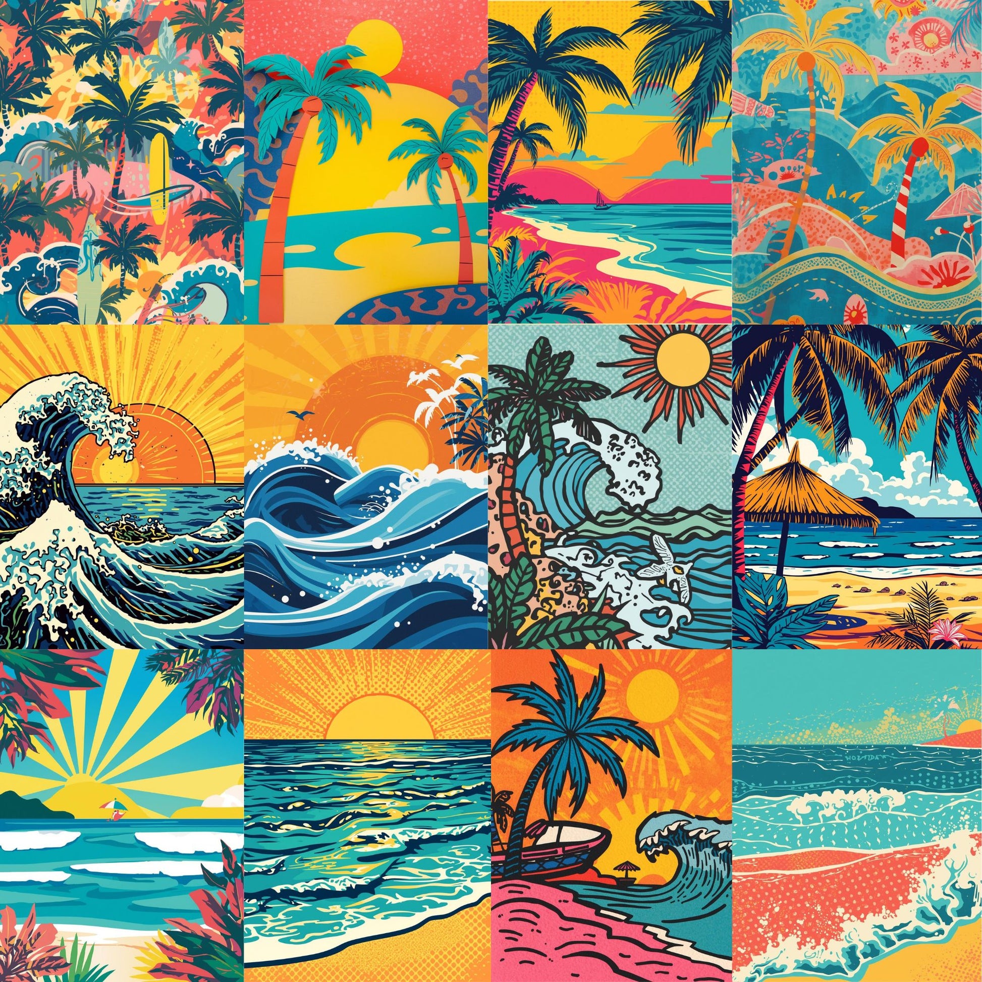 Download - Cartoon Summer (12 Designs) - Printable Heaven
