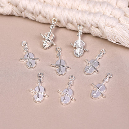 Violin Metal Charms (8pcs) (MLB-020)