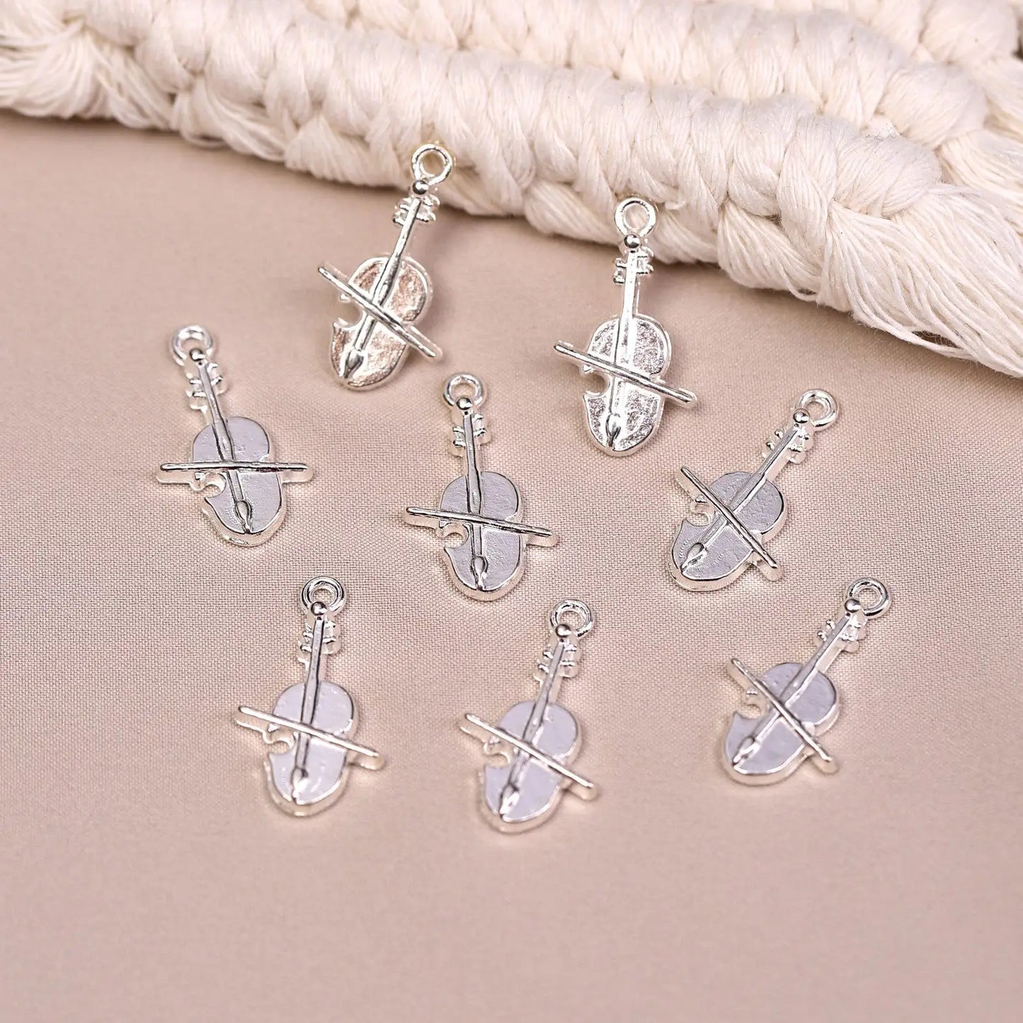 Violin Metal Charms (8pcs) (MLB-020) - Printable Heaven