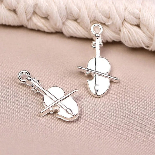 Violin Metal Charms (8pcs) (MLB-020) - Printable Heaven