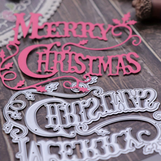 Printable Heaven Christmas Sentiment Cutting Die Merry Christmas (W056)