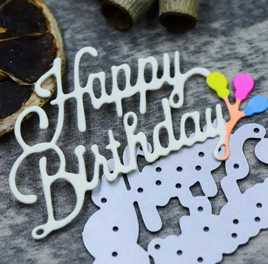 Printable Heaven   Cutting Die Happy Birthday Sentiment (W065)