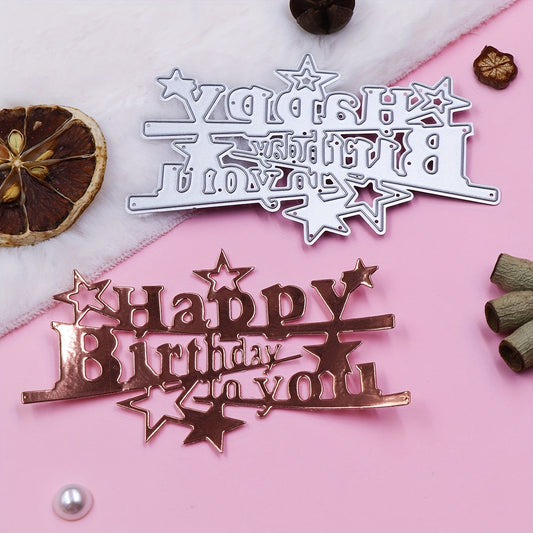 Printable Heaven   Cutting Die Happy Birthday  To You Sentiment with Stars (W087)