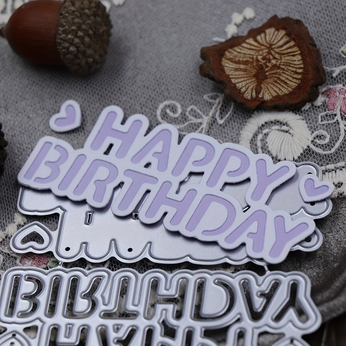 Printable Heaven Small Cutting Die - Happy Birthday Layered (3pcs) (W219)