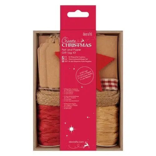 Felt and Paper Gift Tag Kit - Red - Printable Heaven
