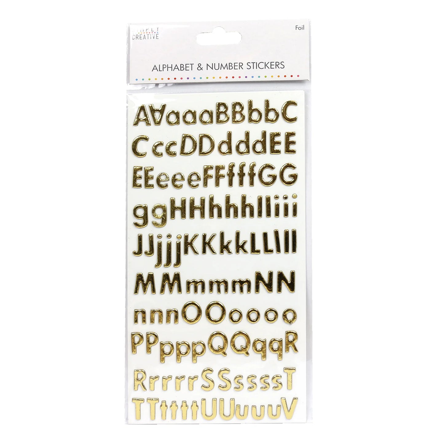 Simply Creative Alphabet & Number Stickers - Gold Foiled (SCSTK017)