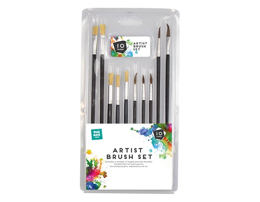 Artist Paint Brush Set - 10 Pack (STA4679)