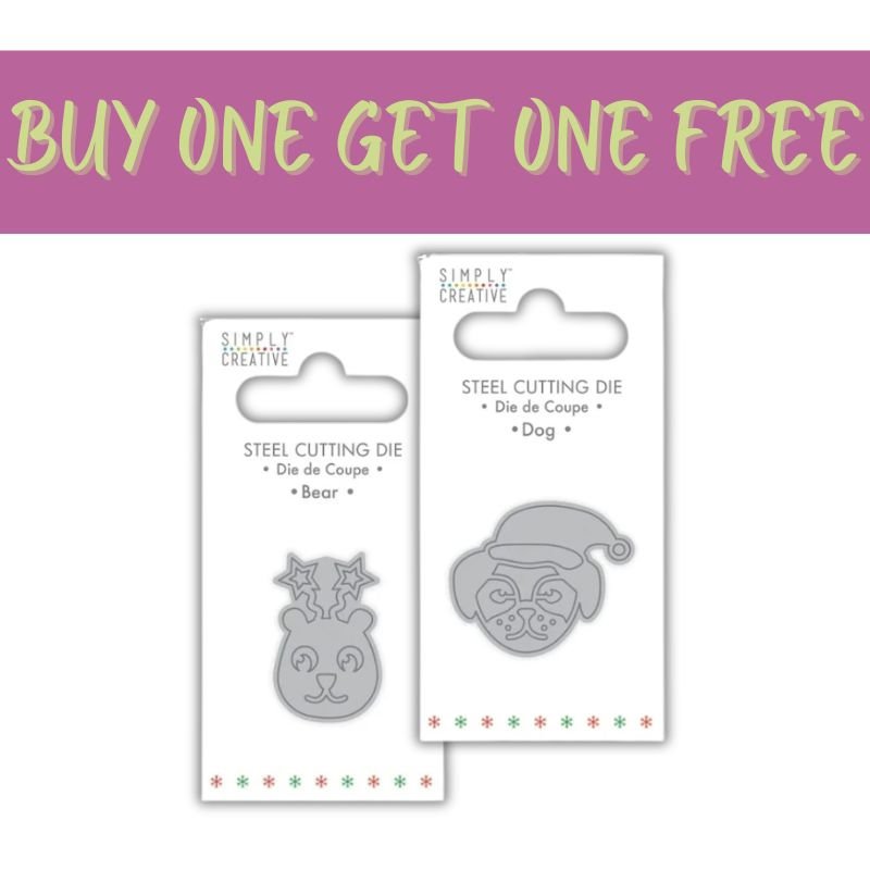 2 FOR 1 OFFER - Simply Creative Mini Dies - Dog & Bear - Printable Heaven