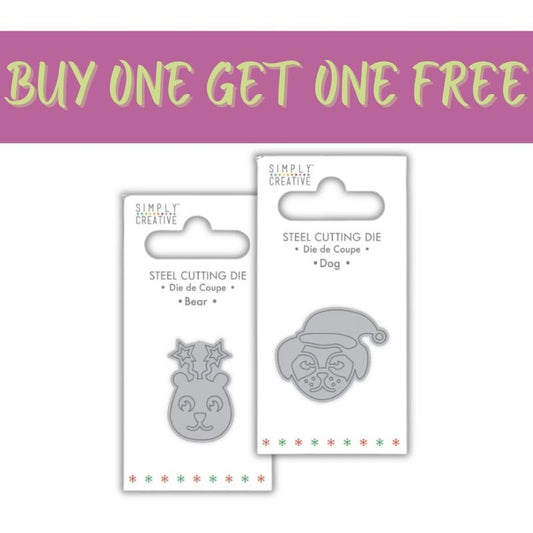 2 FOR 1 OFFER - Simply Creative Mini Dies - Dog & Bear - Printable Heaven