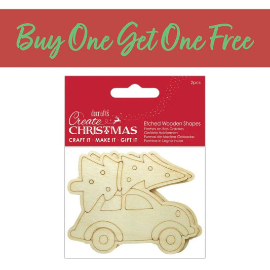 2 FOR 1 OFFER - Car Wooden Shapes (2pcs) (PMA 359940)