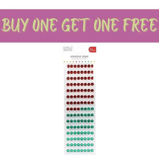 2 FOR 1 OFFER - Simply Creative 10mm Gems - Red and Green (SCDOT022) - Printable Heaven