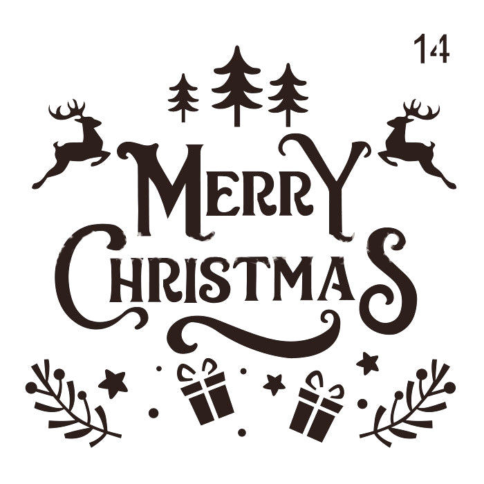 Merry Christmas Stencil (1pc) 