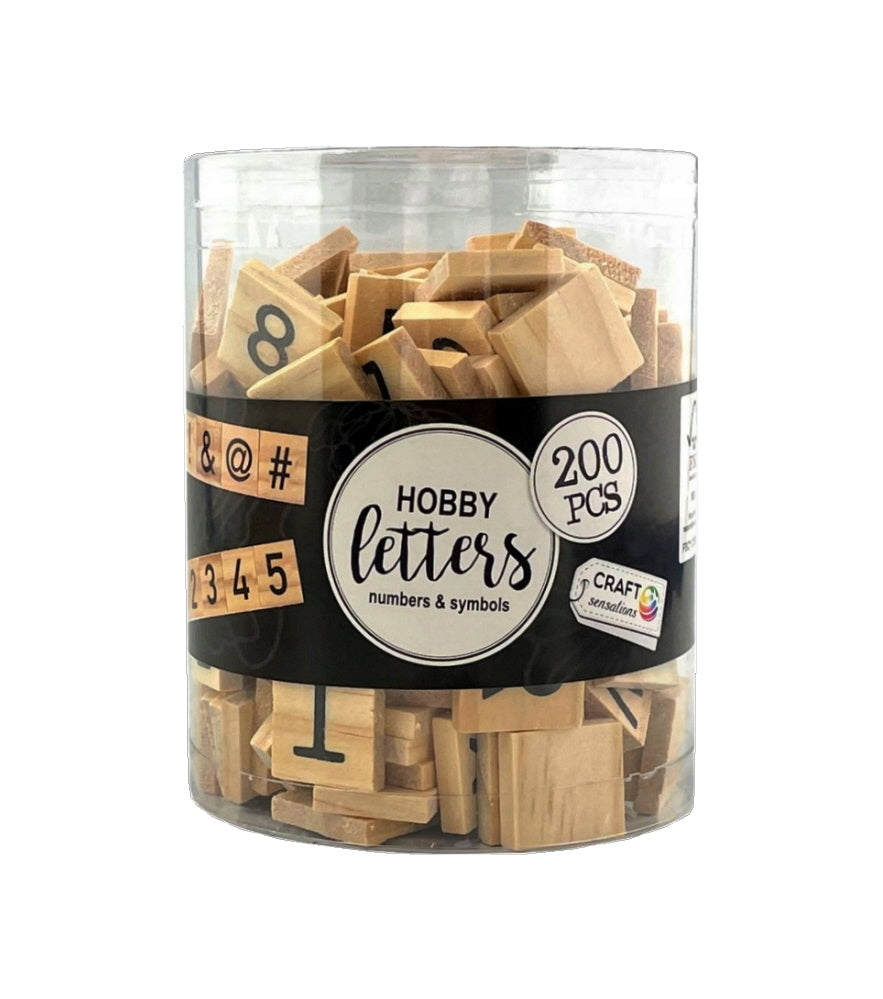 Wooden Letters, Numbers & Symbols (200 Pcs) (CR0460)