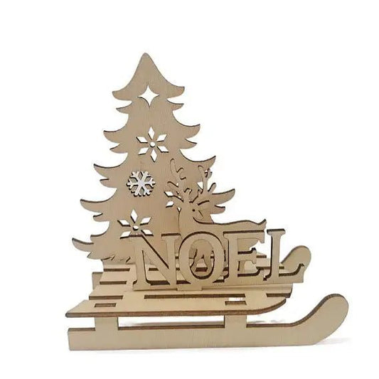 Decorative Wooden Reindeer Sleigh (1pc) (WOCR-PW0002-33A-01) - Printable Heaven