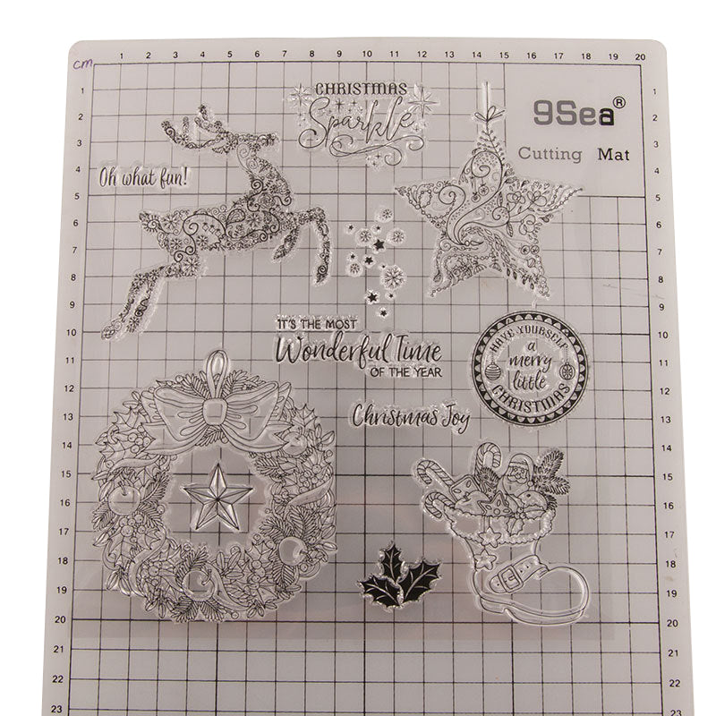 Ornate Christmas Stamp Set (12pcs) (SCRA-PW0007-50)