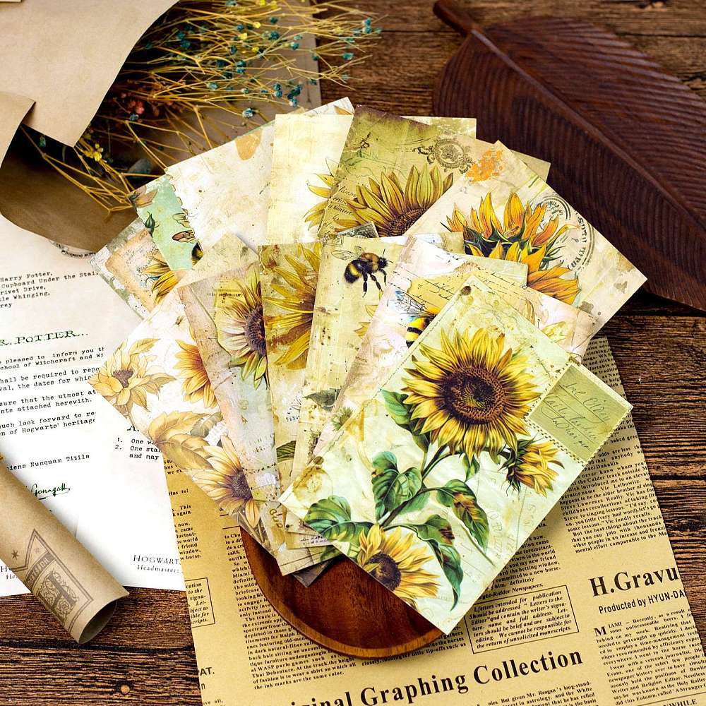 Retro Sunflower Paper Pad (12 Sheets) (PW-WGE6733-01)