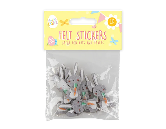 Easter Rabbits Felt Stickers, 10 Pack (EAS7477)