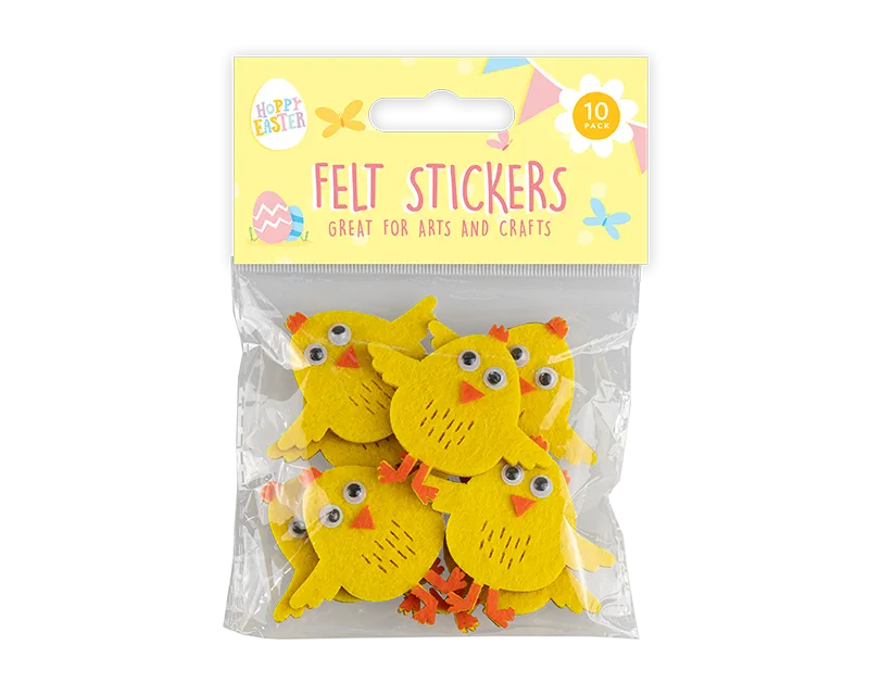 Easter Chicks Felt Stickers, 10 Pack (EAS7477)