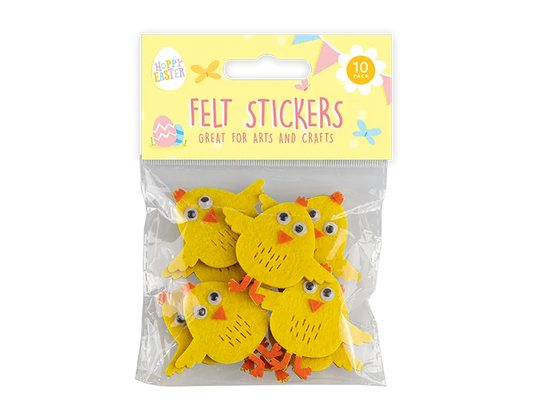 Easter Chicks Felt Stickers, 10 Pack (EAS7477)