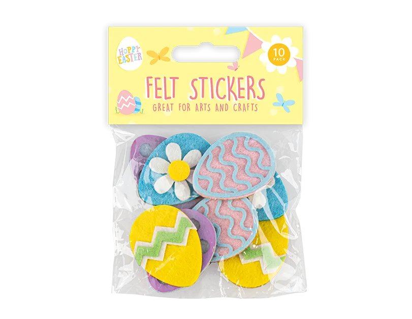 Easter Eggs Felt Stickers, 10 Pack (EAS7477)