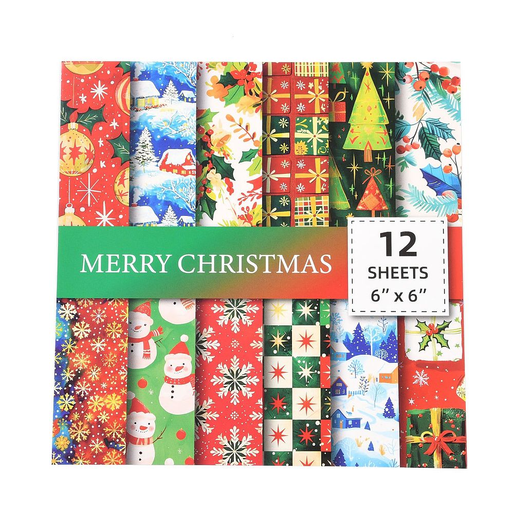 Christmas Pattern Paper Pad (12 Sheets)