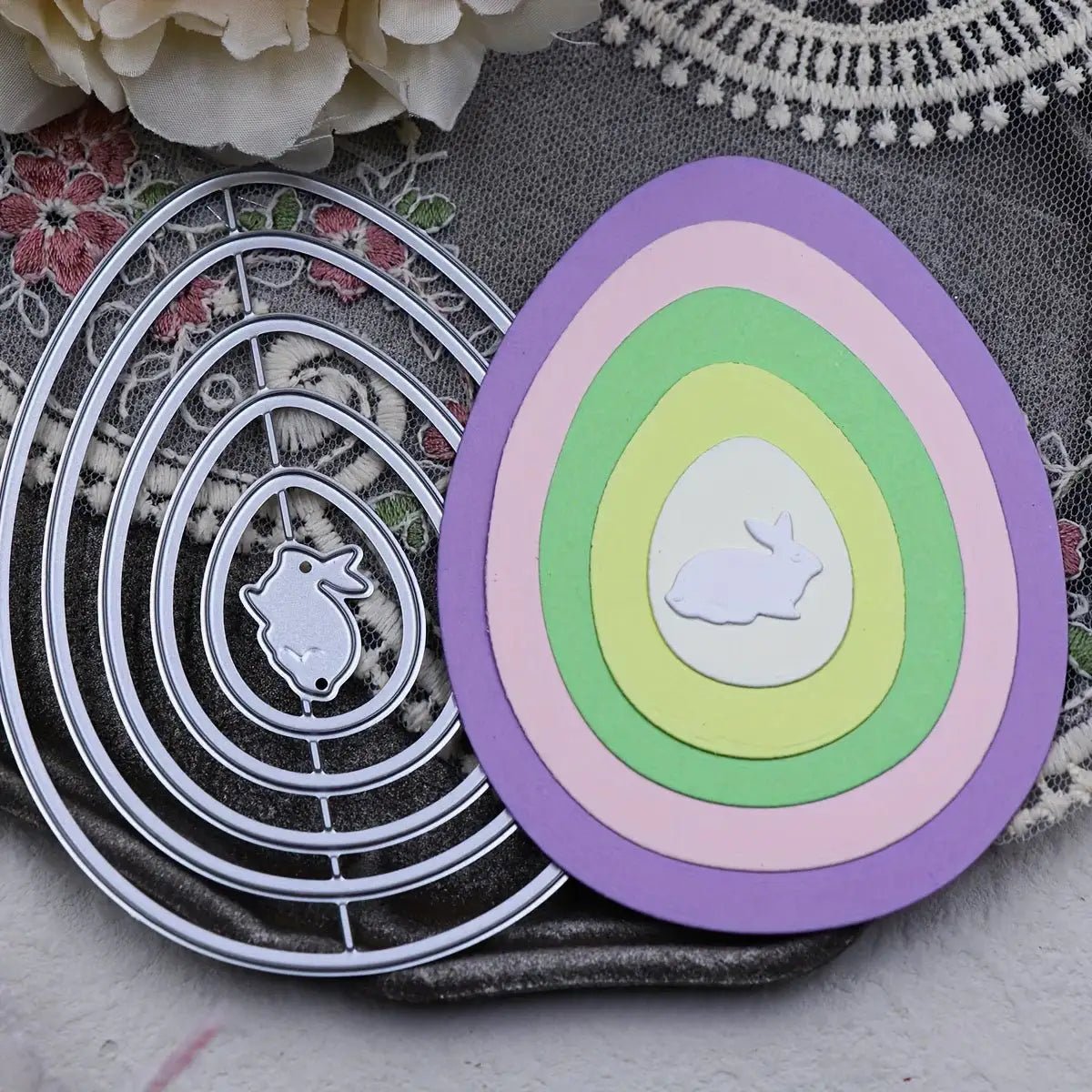 Nesting Eggs with Baby Rabbit Cutting Die (6 PCS) (A097) - Printable Heaven