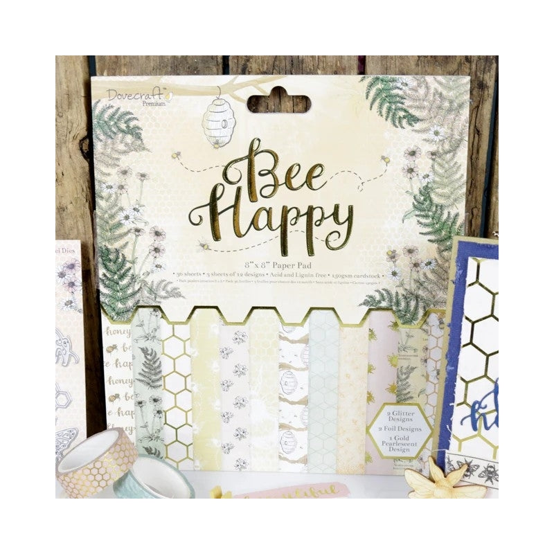 Dovecraft Premium Bee Happy 12x12 FSC Paper Pad (DCPAP070)