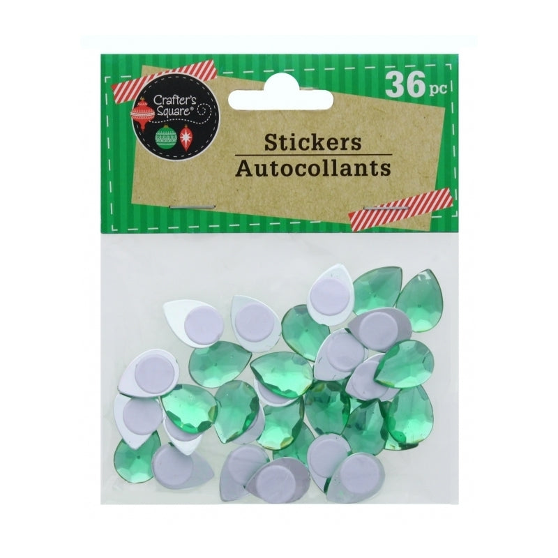 Gemstone Stickers -Green Teardrops