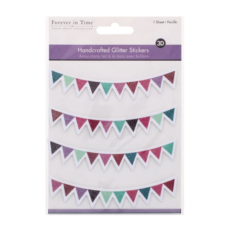 Handcrafted Glitter Stickers Pennant Banners