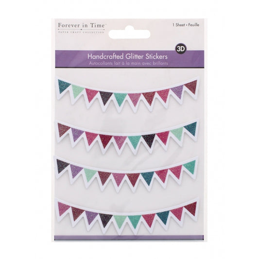 Handcrafted Glitter Stickers Pennant Banners