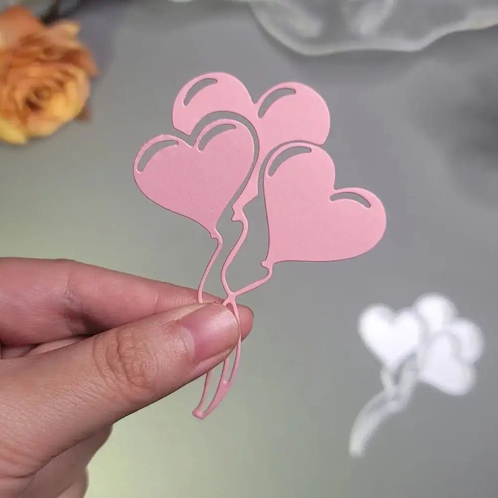 Printable Heaven Small Cutting Die - Heart Shaped Balloons (1pc) (D032) - Printable Heaven