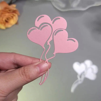 Printable Heaven Small Cutting Die - Heart Shaped Balloons (1pc) (D032) - Printable Heaven
