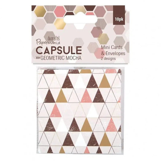Mini Cards & Envelopes - Capsule - Geometric Mocha (10pk) (PMA DCM 072) - Printable Heaven