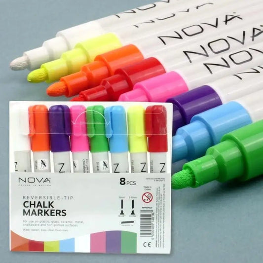 Nova 8 Large Chalk Markers (NVMXM010) - Printable Heaven