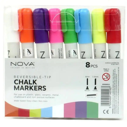 Nova 8 Large Chalk Markers (NVMXM010) - Printable Heaven