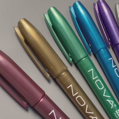 Nova 3mm Bullet Tip Metallic Markers - 6 Pack (NOV010)