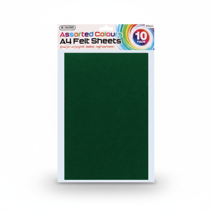 Assorted A4 Felt Sheets (10pack) (RY - 0414) - Printable Heaven