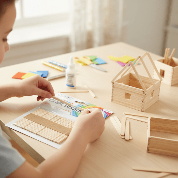 Small Craft Wooden Popsicle Sticks (100pcs) (RY - 0419) - Printable Heaven