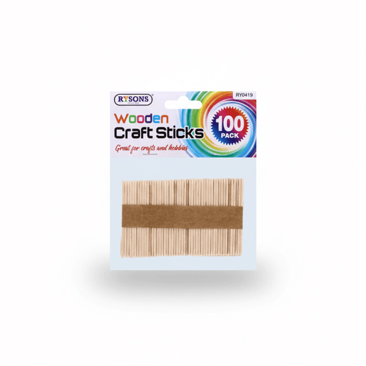 Small Craft Wooden Popsicle Sticks (100pcs) (RY - 0419) - Printable Heaven