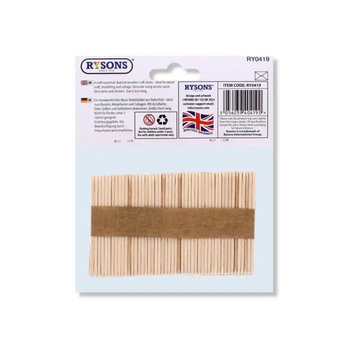 Small Craft Wooden Popsicle Sticks (100pcs) (RY-0419) - Printable Heaven
