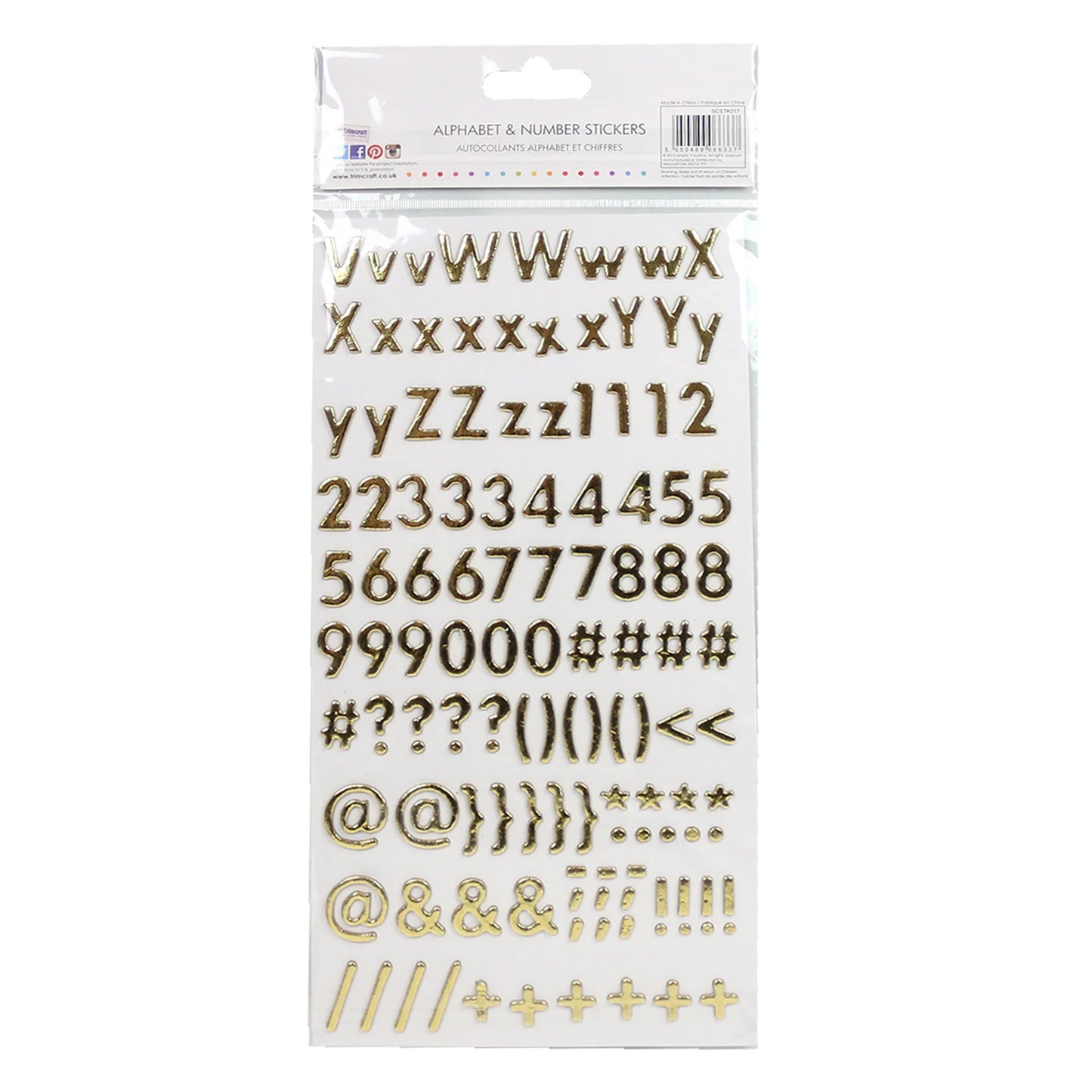 Simply Creative Alphabet & Number Stickers - Gold Foiled (SCSTK017)